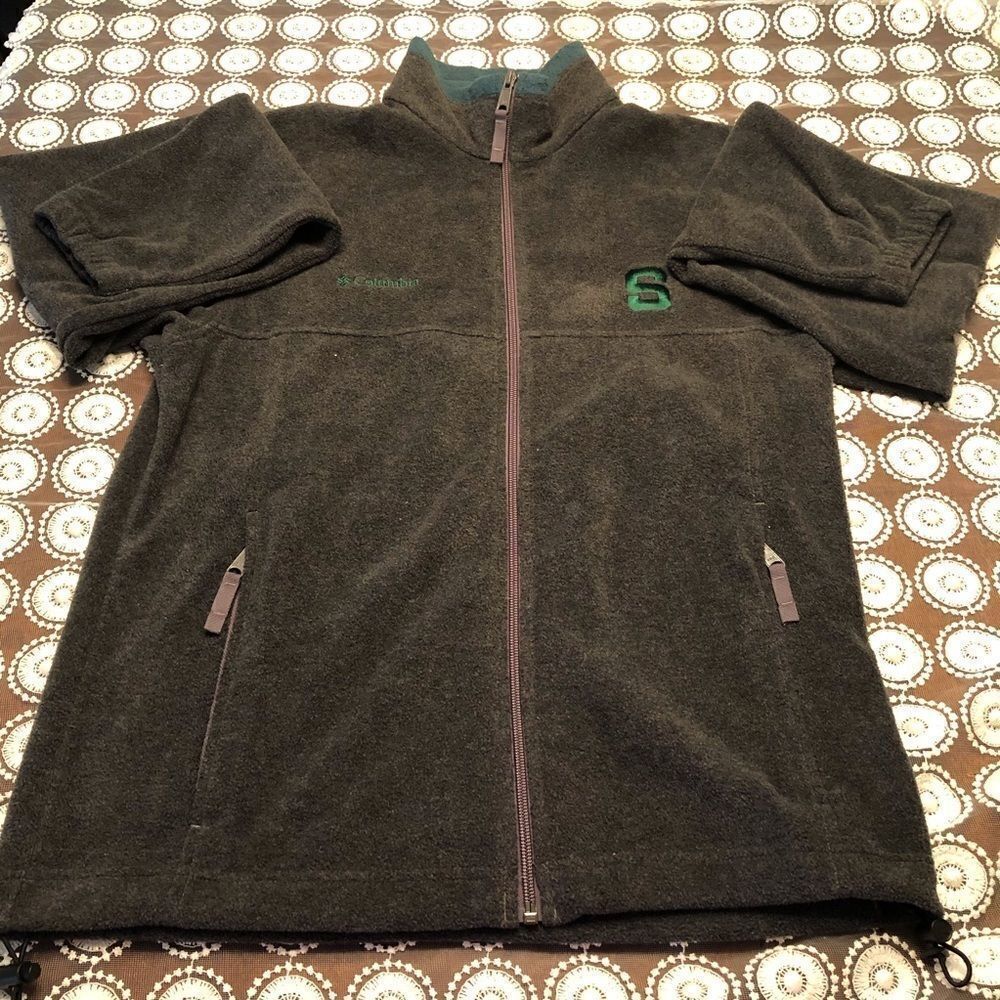 Columbia Sports Wear Fleece Michigan Spartan Jacket Size Small